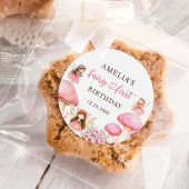Fairy Floral Girls 1st Birthday Party Ronde Sticker