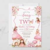 Fairy Floral Girls 2nd Birthday Party Kaart (Voorkant)