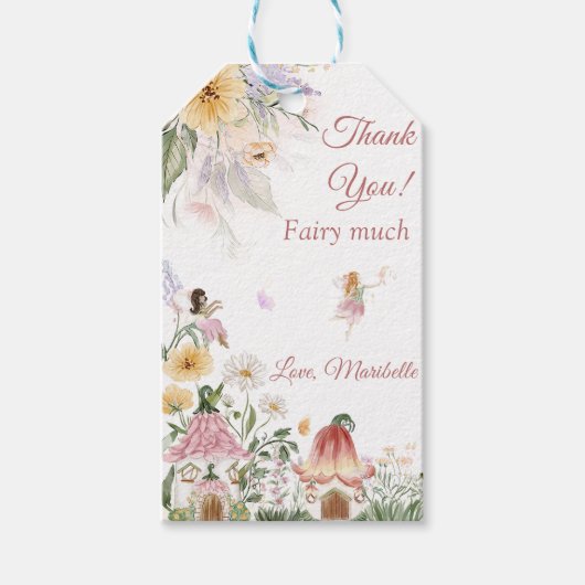 Fairy Floral Meisje Verjaardagsfeestje Gift Labels Cadeaulabel (Voorkant)
