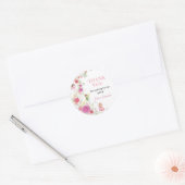 Fairy Floral Verjaardag Classic Ronde Sticker (Envelop)