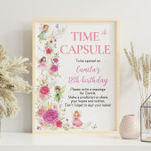 Fairy Floral Verjaardag Party Time Capsule Sign Poster