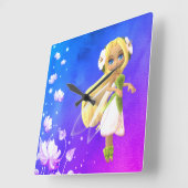 Fairy Floral Vierkante Klok (Hoek)