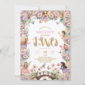 Fairy flower 2nd birthday Invitation Kaart (Voorkant)