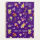 Fairy Flower Butterfly Mushroom Paarse thema Planner (Voorkant)