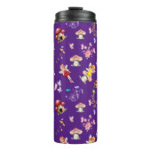 Fairy Flower Butterfly Mushroom Paarse thema Thermosbeker (Voorkant)