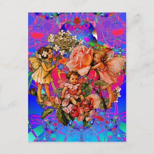 Fairy Flower Vrienden Briefkaart (Voorkant)