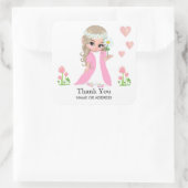 Fairy & Flowers Dank je wel Vierkante Sticker (Tas)