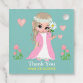 Fairy & Flowers Hartelijk dank voor de lichtblauwe Bedankjes Labels (Achterkant)