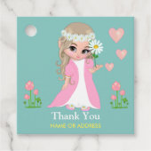 Fairy & Flowers Hartelijk dank voor de lichtblauwe Bedankjes Labels (Voorkant)