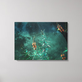 Fairy Flowers in de Jade Moonlight Canvas Afdruk