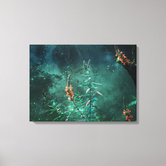 Fairy Flowers in de Jade Moonlight Canvas Afdruk (Voorkant)