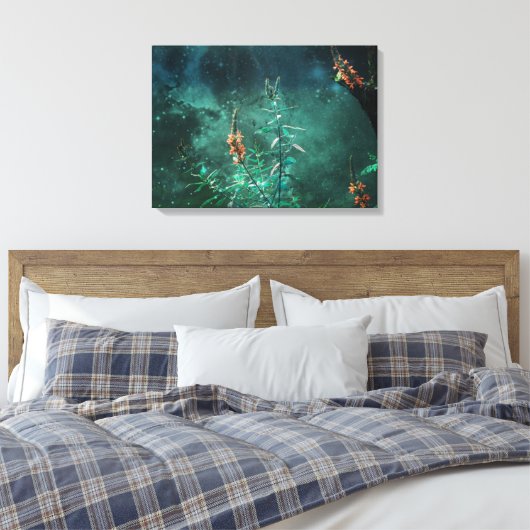 Fairy Flowers in de Jade Moonlight Canvas Afdruk (Insitu (Slaapkamer))