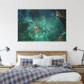 Fairy Flowers in de Jade Moonlight Canvas Afdruk (Insitu (Slaapkamer))