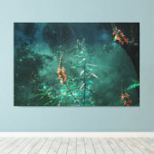 Fairy Flowers in de Jade Moonlight Canvas Afdruk (Insitu (Houten vloer))