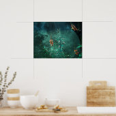 Fairy Flowers in de Jade Moonlight Poster (Keuken)