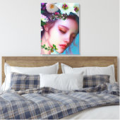 Fairy Flowers in Hair Fantasy Art Canvas Afdruk (Insitu (Slaapkamer))