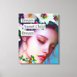 Fairy Flowers in Hair Fantasy Art Canvas Afdruk