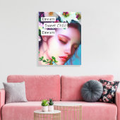  Fairy Flowers in Hair Fantasy Art Canvas Afdruk (Insitu (Woonkamer))