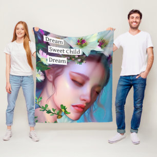  Fairy Flowers in Hair Fantasy Art Fleece Deken