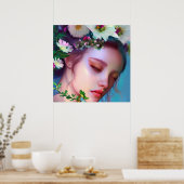  Fairy Flowers in Hair Fantasy Art Poster (Keuken)