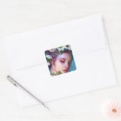  Fairy Flowers in Hair Fantasy Art Vierkante Sticker (Envelop)