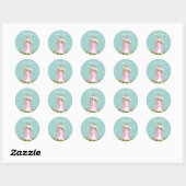 Fairy & Flowers on Light Blue Hartelijk dank Ronde Sticker (Vel)
