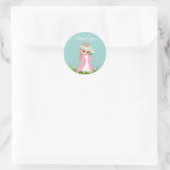 Fairy & Flowers on Light Blue Hartelijk dank Ronde Sticker (Tas)