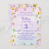 Fairy Flutter and Twirl Birthday Invitation Briefkaart (Voorkant / Achterkant)