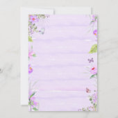 Fairy Flutter Twirly Paarse Verjaardagsuitnodiging Kaart (Achterkant)
