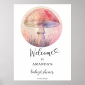 Fairy fly agaric - baby shower welkom poster (Voorkant)
