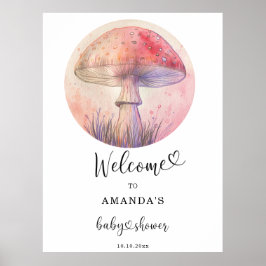Fairy fly agaric - baby shower welkom poster