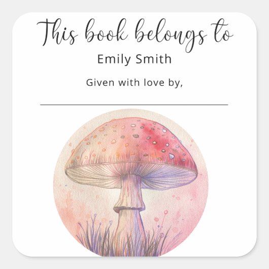 Fairy fly agaric - boek behoort tot vierkante sticker (Voorkant)