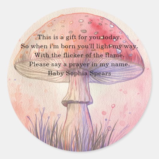 Fairy fly agaric - gebedskaars sticker (Voorkant)