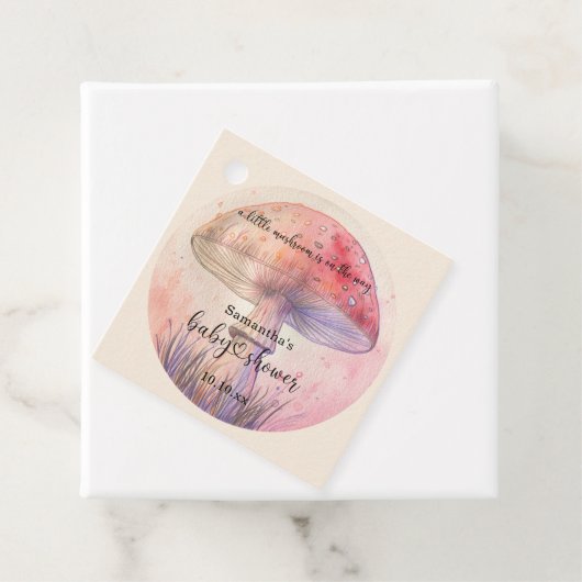 Fairy fly agarisch baby shower bedankjes labels (In situ)