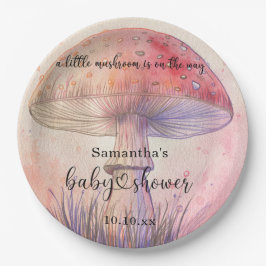 Fairy fly agarisch baby shower papieren bordje