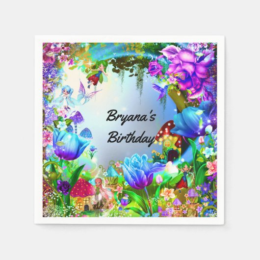 Fairy Forest Enchanted Magical Birthday Party Servet (Voorkant)
