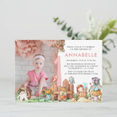 Fairy Forest First Birthday Foto Kaart (Staand voorkant)