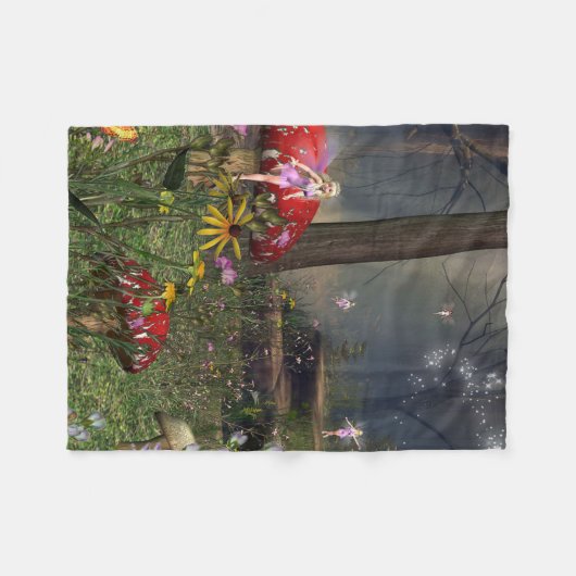 Fairy Forest Fleece Blanket Deken (Voorkant (Horizontaal))