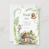 Fairy Forest Garden Genderneutraal 1e verjaardag Bedankkaart (Voorkant)