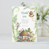 Fairy Forest Garden Genderneutraal 1e verjaardag Bedankkaart (Staand voorkant)