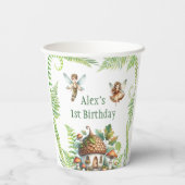 Fairy Forest Garden Genderneutraal 1e verjaardag Papieren Bekers (Achterkant)
