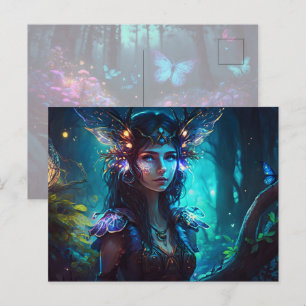 Fairy Forest magische flora whimsical Briefkaart