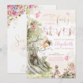 Fairy Forest Meisje Verjaardag Magisch Kaart (Voorkant / Achterkant)