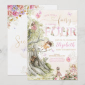 Fairy Forest Meisje Verjaardag Magisch Kaart (Voorkant / Achterkant)