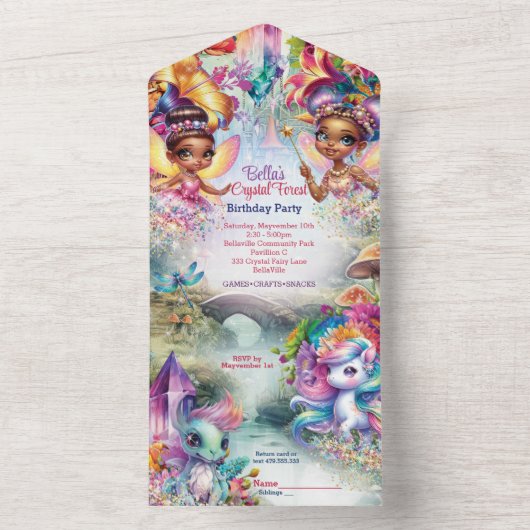 Fairy Forest Party uitnodiging (Binnen)
