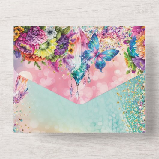 Fairy Forest Party uitnodiging (Achterkant)