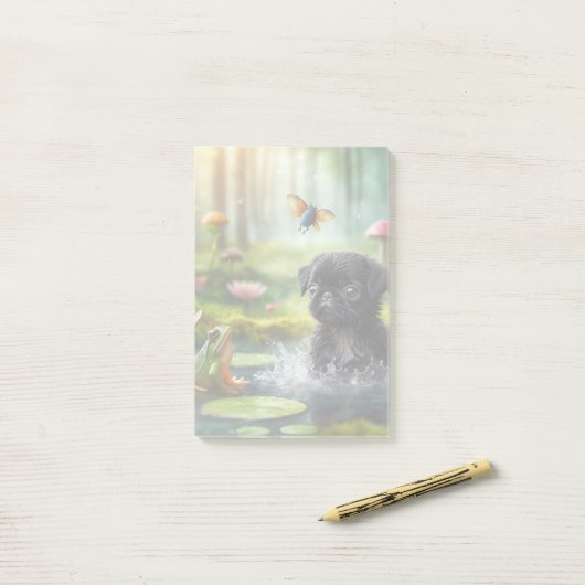 Fairy Forest Pug Memo Pad Post-it® Notes (Op bureau)