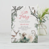 Fairy Forest Woodland Moderne chique baby meisje d Kaart (Staand voorkant)