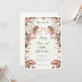 Fairy FOUR-est verjaardagsuitnodiging – bewerkbare Kaart