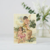 Fairy Four Leaf Clover Fey Briefkaart (Staand voorkant)
